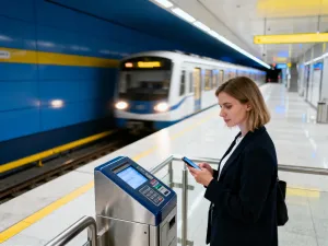 Nowoczesny samolot pasażerski lecący nad chmurami w świetle wschodzącego słońca, symbolizujący podróż lotniczą.